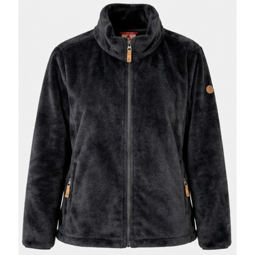 Gerry Women's XL Full Zip Plush High Pile Fleece Jacket Black Cozy Cabincore Ski